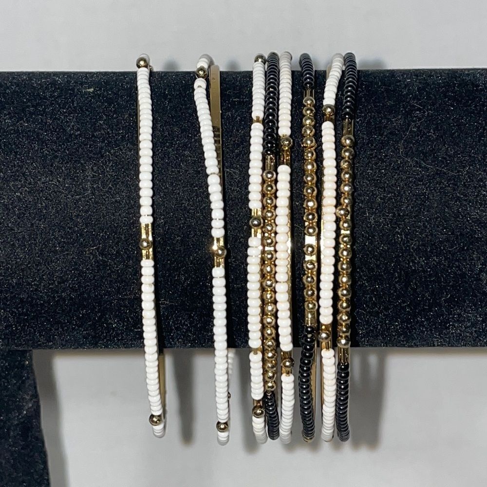 8 Beaded Bangle Bracelets